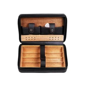 Case de transporte para charutos Rígido p/ 4 un Couro Preto HIT-PC-001 - Unidade