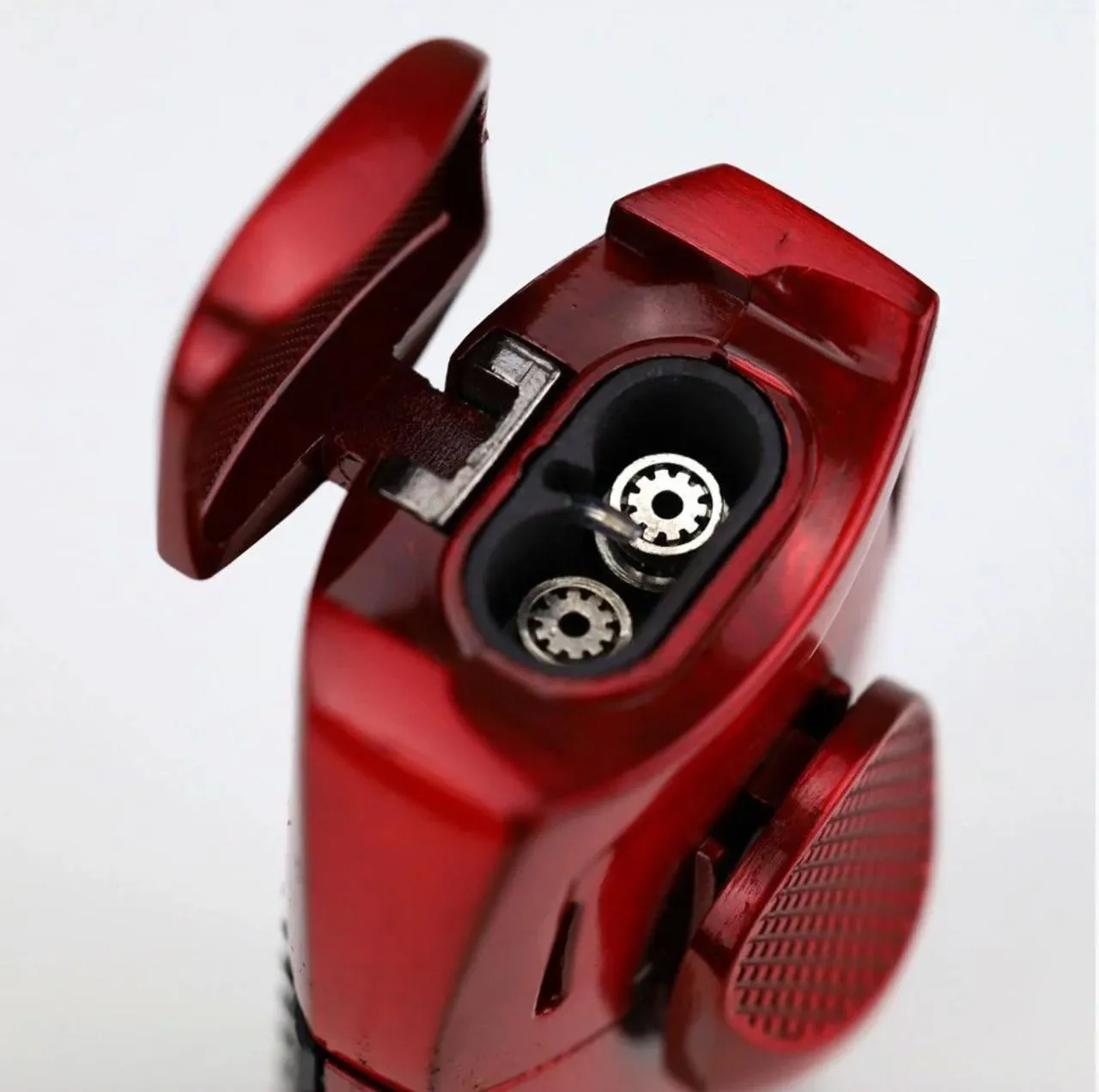 Isqueiro Maçarico HIT Premium (Metal) Mod. AC-012 de 2 Chamas - Vermelho/Azul - Unidade - Imagem 3